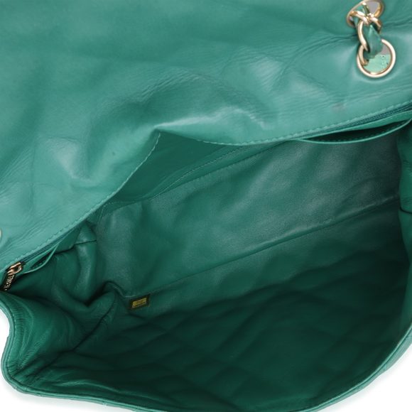 Chanel Green Quilted Lambskin Soft Maxi Single Flap Bag - Picture 8 of 8